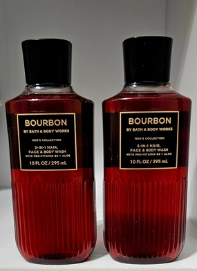 Bath & Body Bourbon Men's 3-in-1 Hair, Face & Body Wash with Pro-Vitamin B5 and Aloe, 10 Fl Oz, 2-Pack