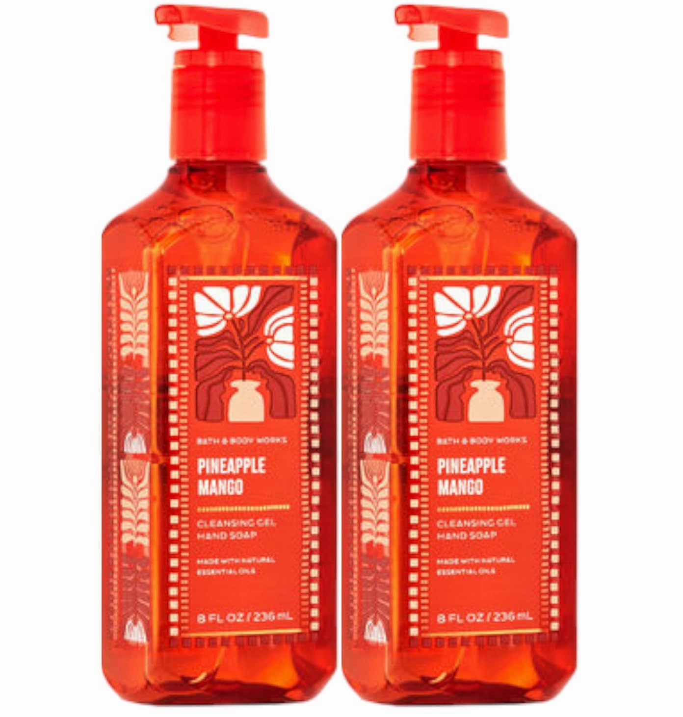 Bath and Body Works Cleansing Gel Hand Soap 8 Ounce 2-Pack (Pineapple Mango)