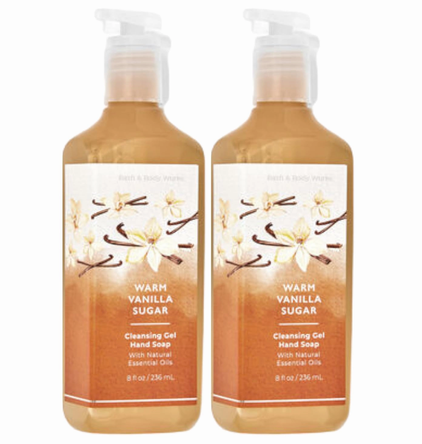 Bath and Body Works Cleansing Gel Hand Soap 8 Ounce 2-Pack (Warm Vanilla Sugar)