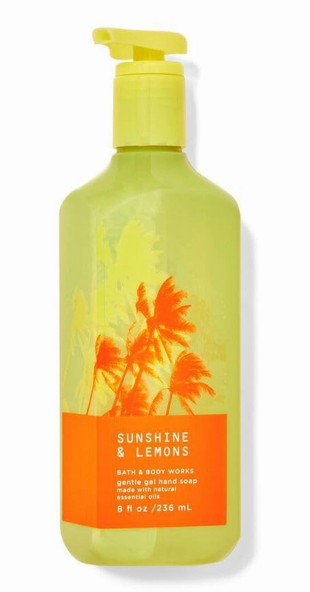 Bath Body Sunshine & Lemons Gentle Gel Hand Soap | 8 Fl Oz | Scented with Natural Essential Oils