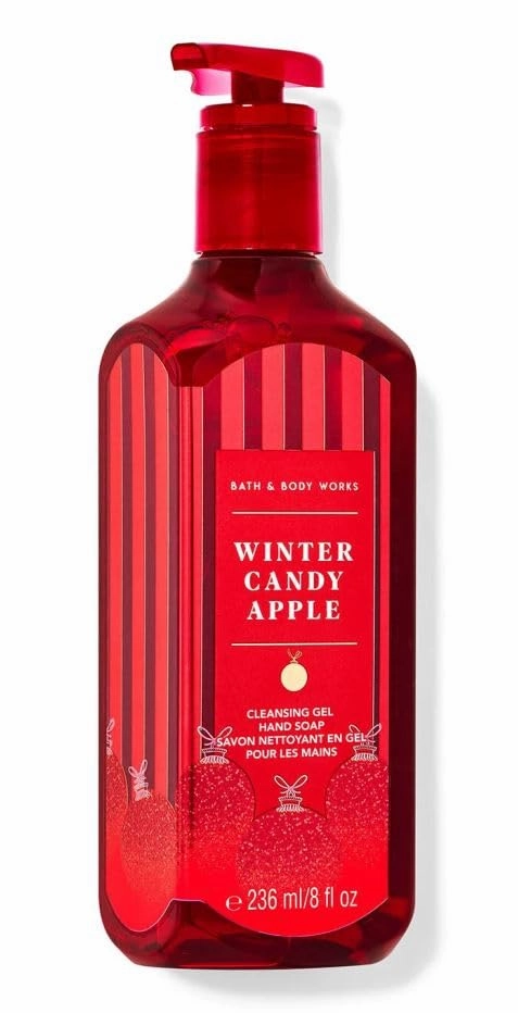 Bath Body Winter Candy Apple Cleansing Gel Hand Soap | 8 Fl Oz | Scented with Natural Essential Oils