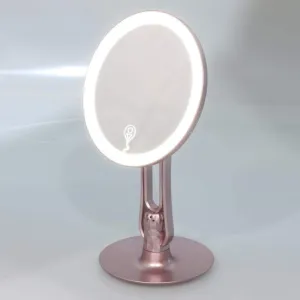 Bathroom Mirror Make up Mirror with Lights Aromatherapy LED Makeup Mirror Touch Screen,Adjustable Beauty Countertop Cosmetic Mirror with Make Up Organizer Storage (Size : Round)