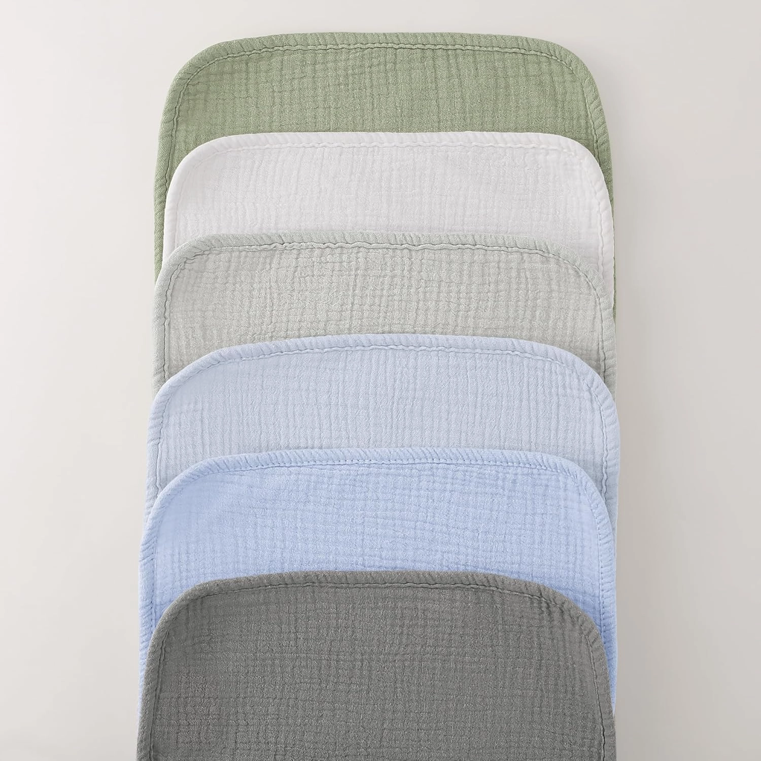 Bearmoss Muslin Burp Cloths, 100% Cotton Baby Burping Clothes, Large Extra Soft Absorbent for Unisex Newborn Boy and Girl, 20x10in, 6 Pack