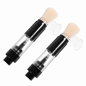 Beaupretty 2pcs Portable Refillable Loose Powder Brush Press Type Makeup Applicator for Travel Versatile Use for Women Beginners for Loose Powder Blush and Highlighter