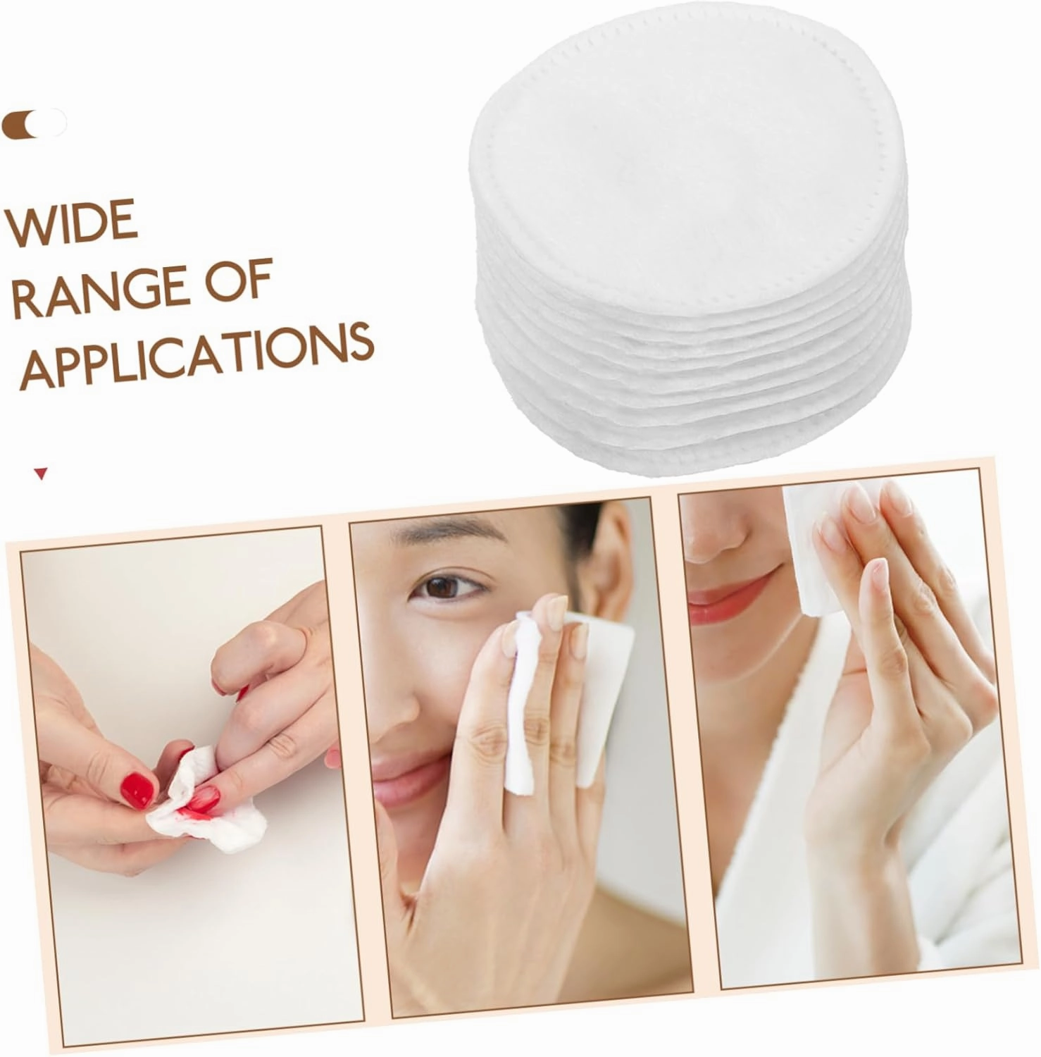 Beaupretty 600pcs Thickened Three Layer Makeup Cotton Pads for Face Cleansing Soft Remover for Makeup Skin Care Gentle Skin for Travel and Daily Use