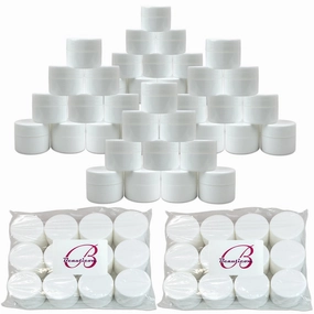 Beauticom® 300 Pieces 7G/7ML (0.25oz) WHITE Sturdy Thick Double Wall Plastic Container Jar with Foam Lined Lid for Lotion, Creams, Toners, Lip Balms, Makeup Samples - BPA Free