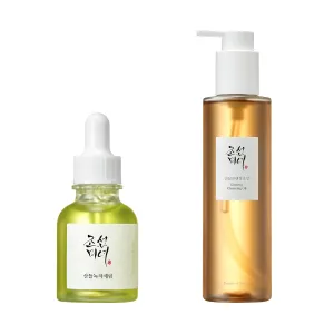 Beauty of Joseon Calming Serum Green Tea Panthenol Soothing with Ginseng Cleansing Oil Waterproof Makeup Remove