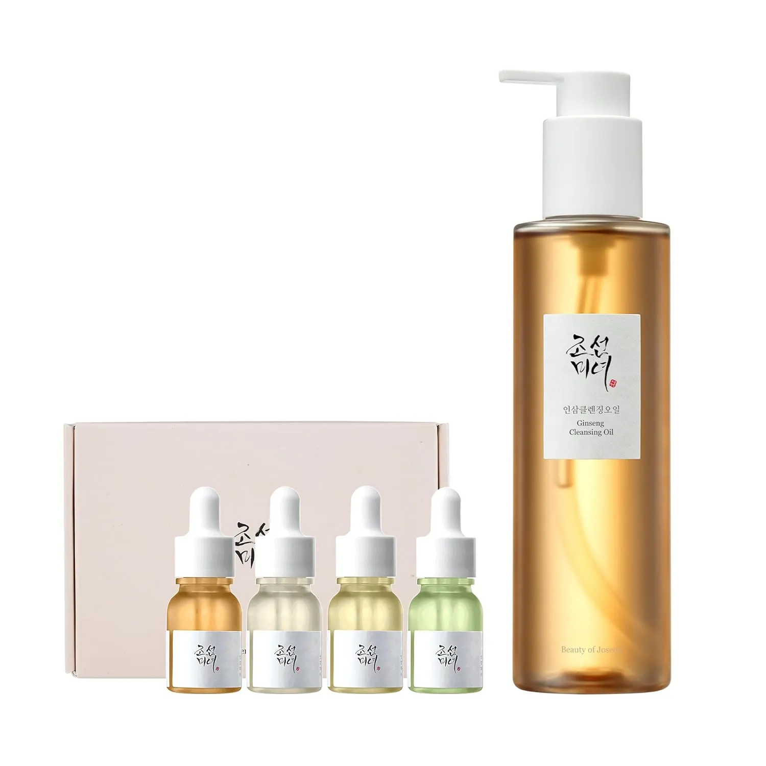 Beauty of Joseon Serum Line (Hanbang Serum Discovery Kit) with Beauty of Joseon Ginseng Cleansing Oil Waterproof Makeup Remover for Sensitive, Acne-Prone Facial Skin