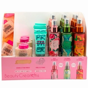 Beauty Creations Banana Powder   Poreless Primer   Setting Spray - Wholesale Display 30 Units (BPPSS-PT)