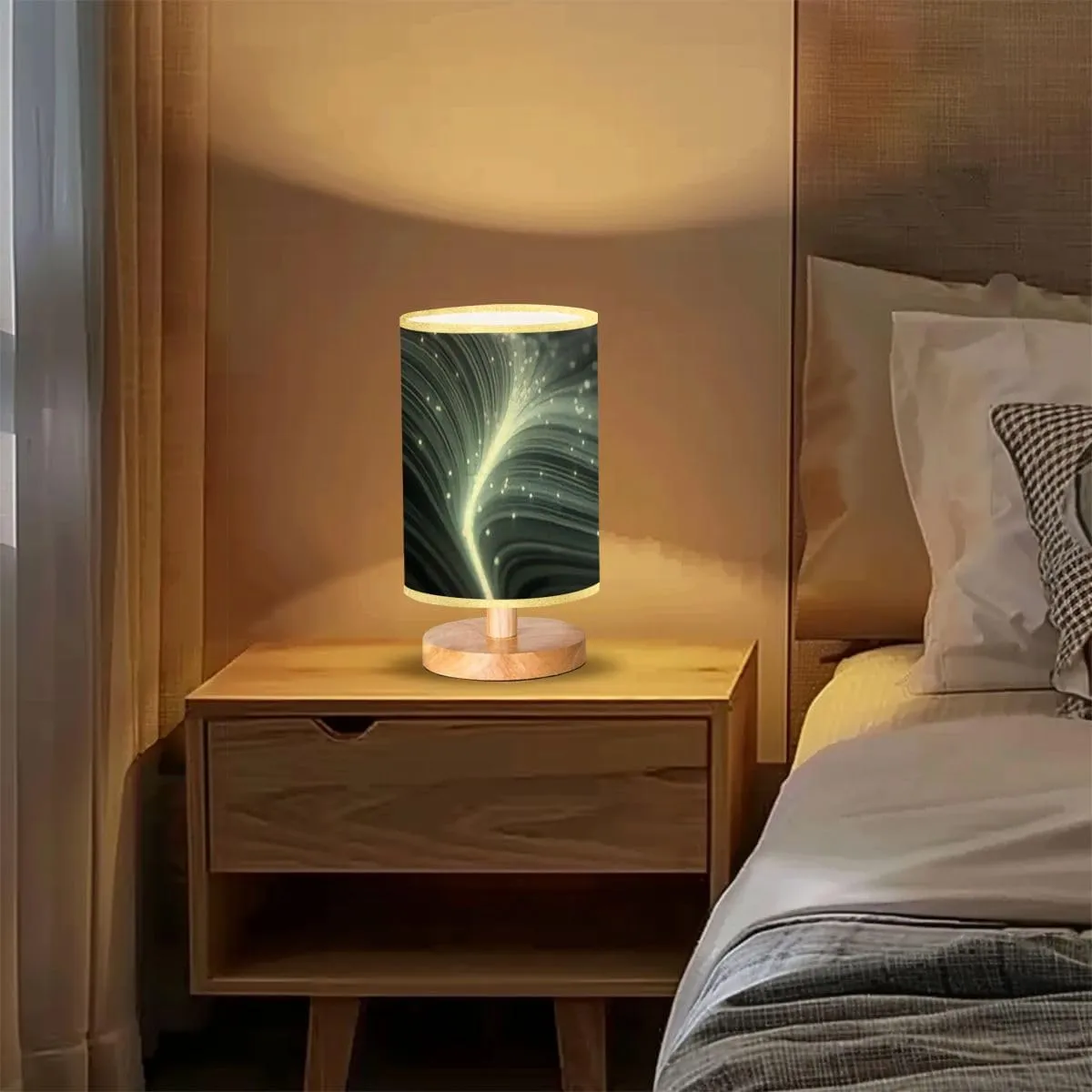 Bedside Desk Lamps, Minimalist 3D Topographic map Contour map Rendering Abstract Valleys Nightstand Lamps, Small Table Lamp for Nursery Girls Kids Bedroom Classroom Living Room Dorm Decor