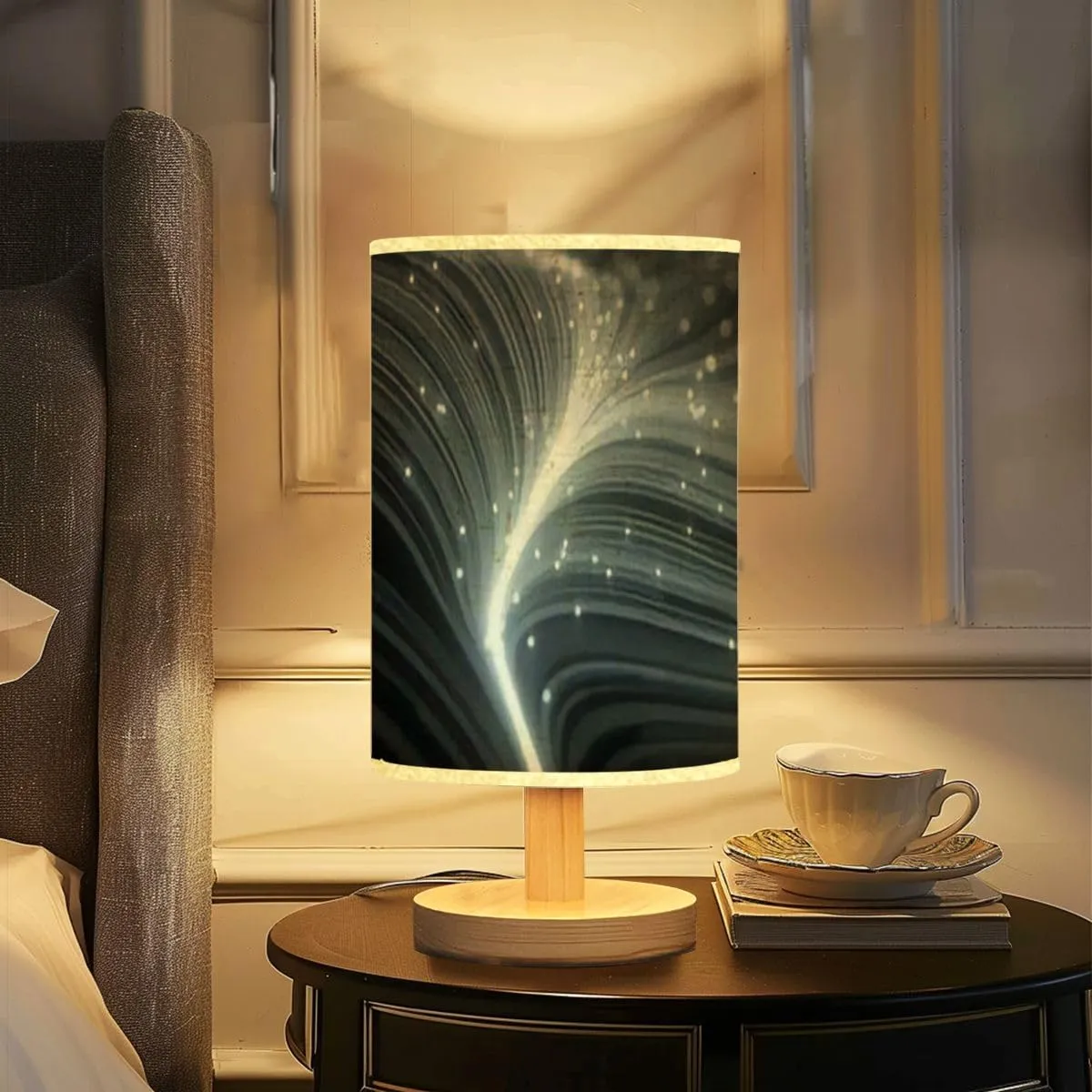 Bedside Desk Lamps, Minimalist 3D Topographic map Contour map Rendering Abstract Valleys Nightstand Lamps, Small Table Lamp for Nursery Girls Kids Bedroom Classroom Living Room Dorm Decor