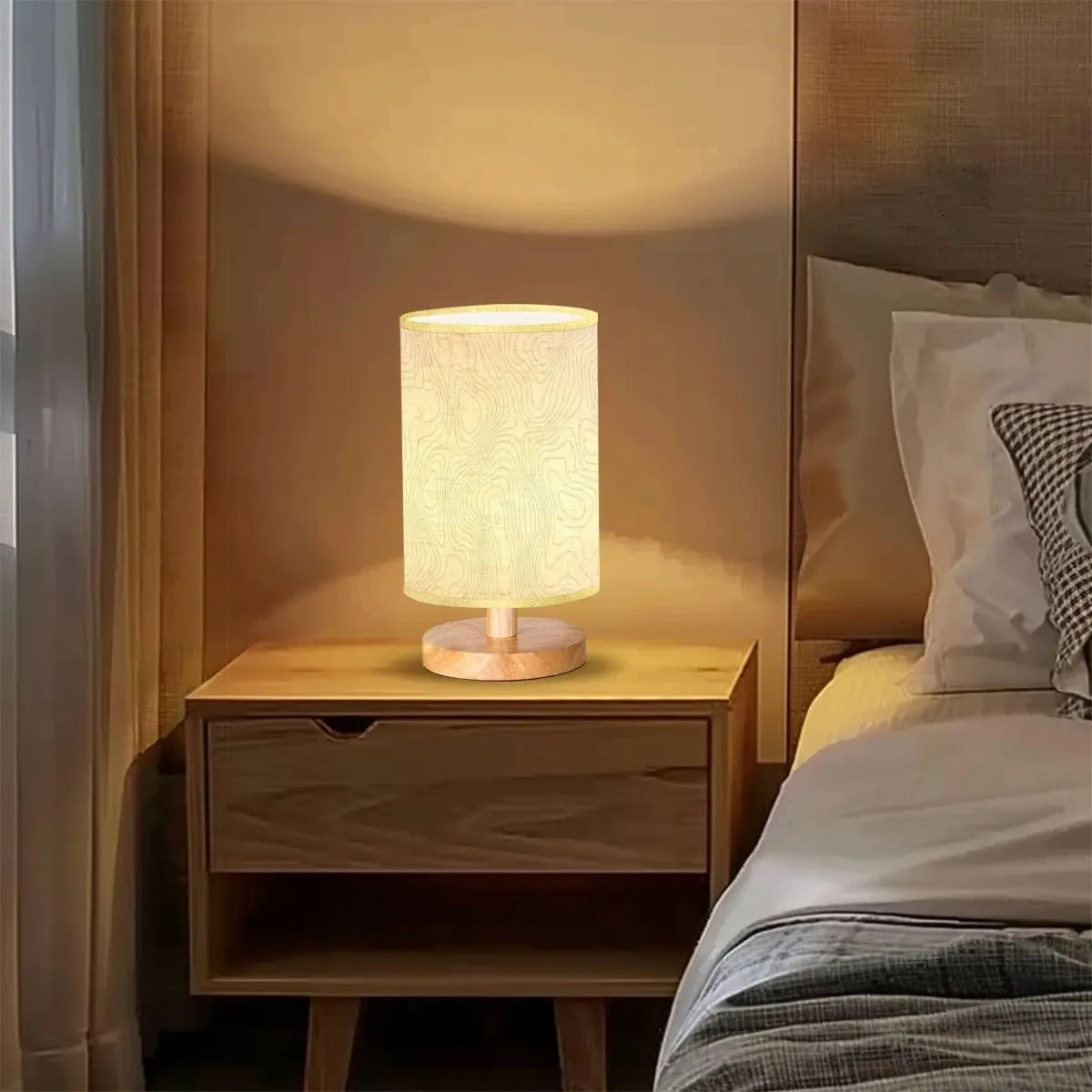 Bedside Desk Lamps, Minimalist Background topographic map Topographic lines contour map texture Nightstand lamps, Small Table Lamp for Nursery Girls Kids Bedroom Classroom Living Room Dorm Decor