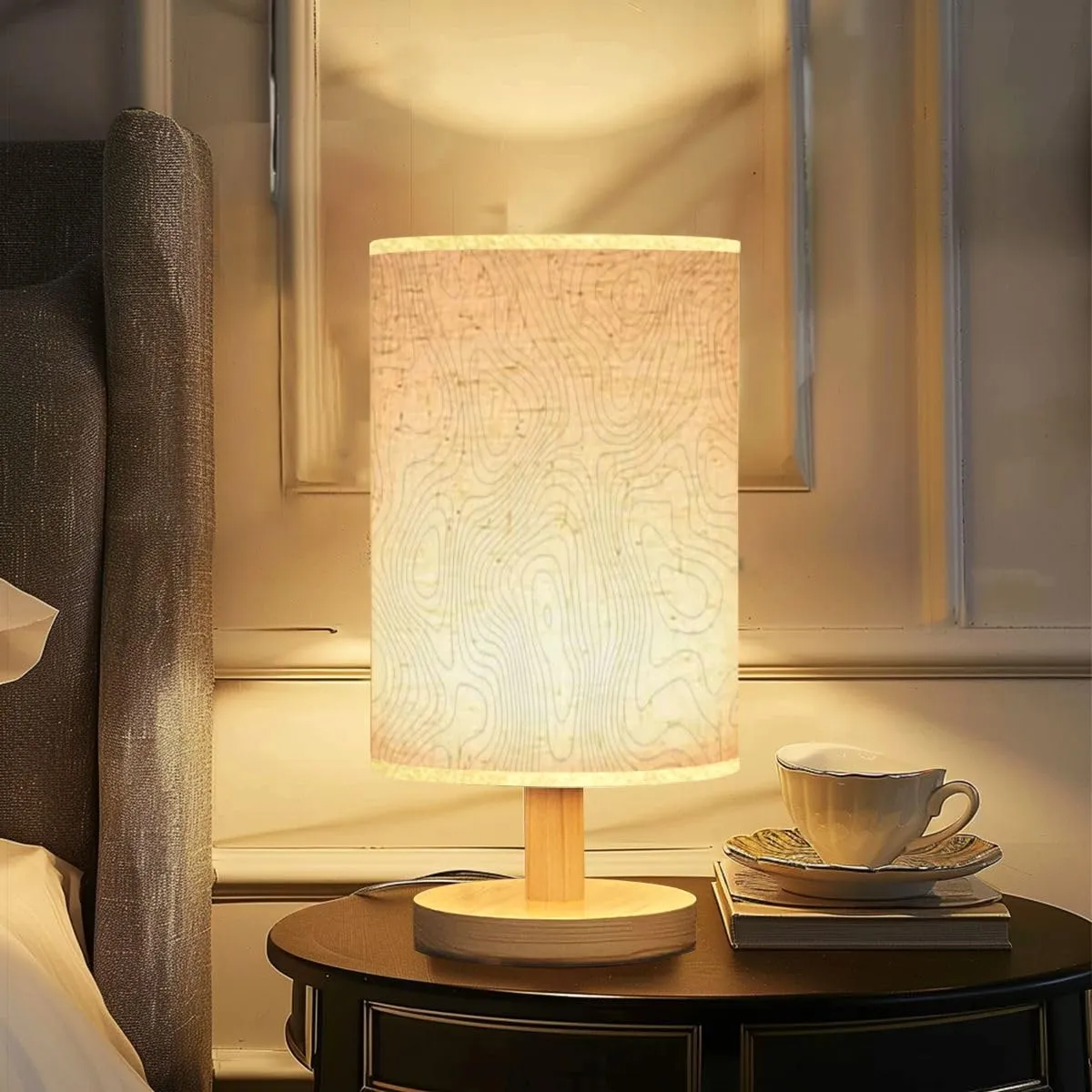 Bedside Desk Lamps, Minimalist Background topographic map Topographic lines contour map texture Nightstand lamps, Small Table Lamp for Nursery Girls Kids Bedroom Classroom Living Room Dorm Decor