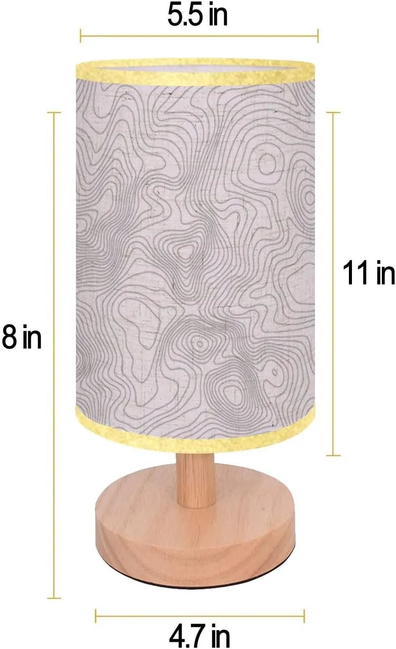 Bedside Desk Lamps, Minimalist Seamless topographic map Line topography map seamless pattern Mountain Nightstand lamps, Small Table Lamp for Nursery Girls Kids Bedroom Classroom Living Room Dorm Decor