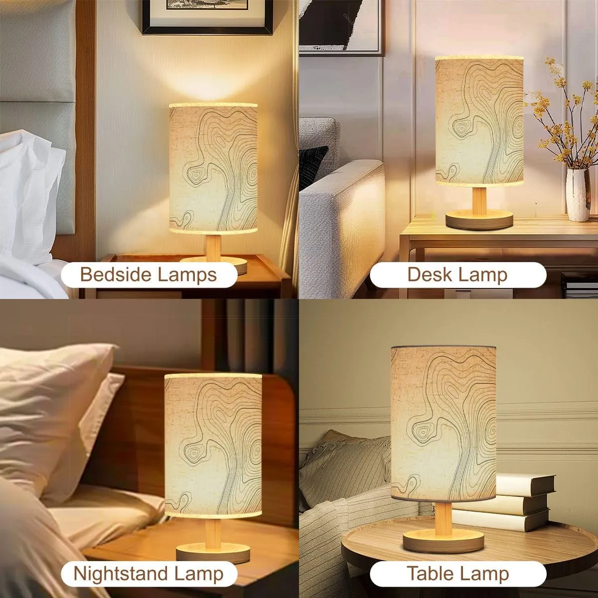 Bedside Desk Lamps, Minimalist The stylized height topographic contour lines contours The conditional Nightstand lamps, Small Table Lamp for Nursery Girls Kids Bedroom Classroom Living Room Dorm Decor
