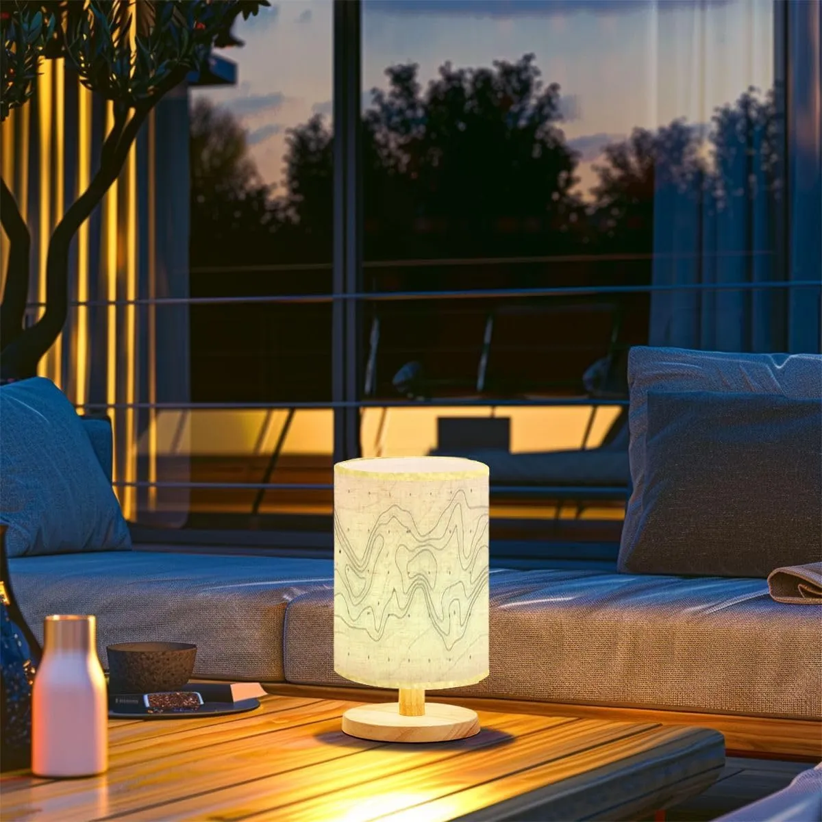 Bedside Desk Lamps, Minimalist Topographic map Geographic line map elevation assignments Contour Nightstand lamps, Small Table Lamp for Nursery Girls Kids Bedroom Classroom Living Room Dorm Decor