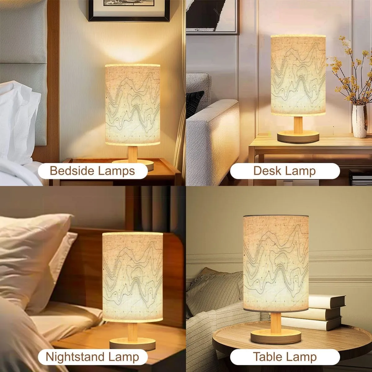 Bedside Desk Lamps, Minimalist Topographic map Geographic line map elevation assignments Contour Nightstand lamps, Small Table Lamp for Nursery Girls Kids Bedroom Classroom Living Room Dorm Decor