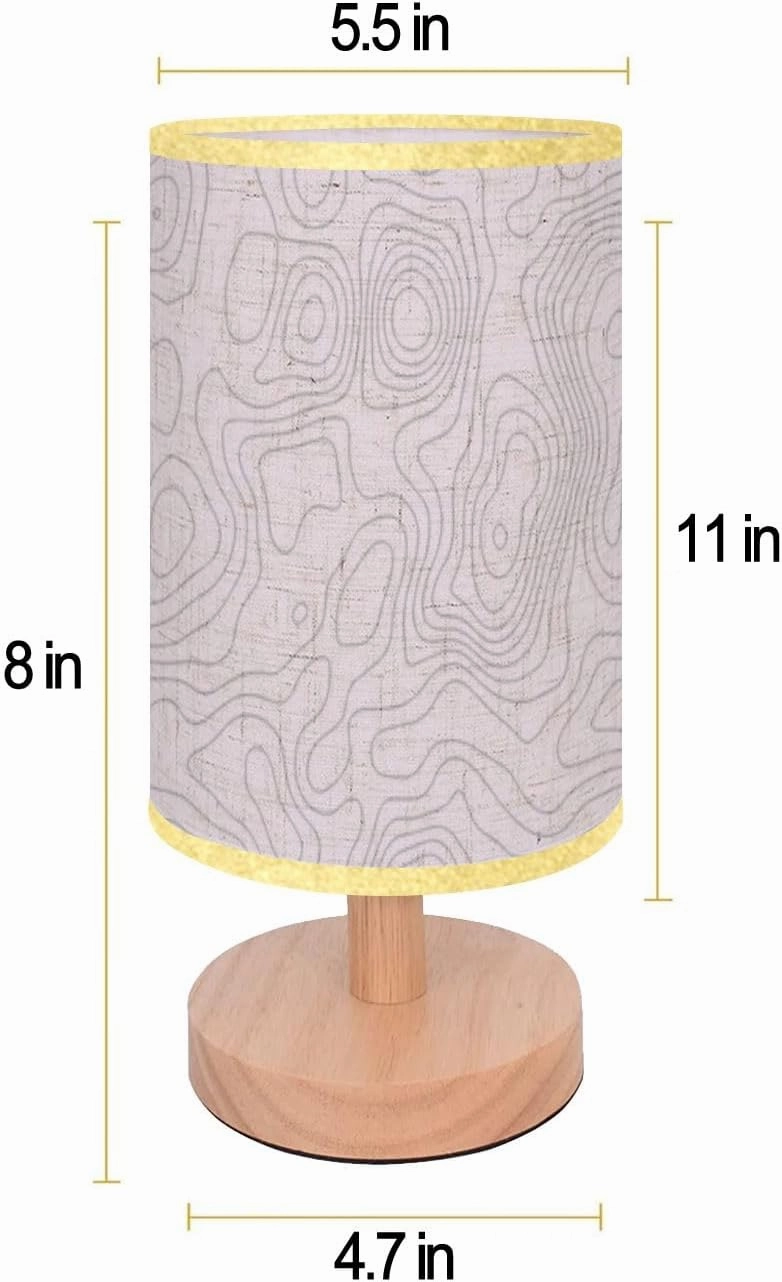 Bedside Desk Lamps, Minimalist Abstract pattern lines topographic map Topography geography map grid Nightstand lamps, Small Table Lamp for Nursery Girls Kids Bedroom Classroom Living Room Dorm Decor
