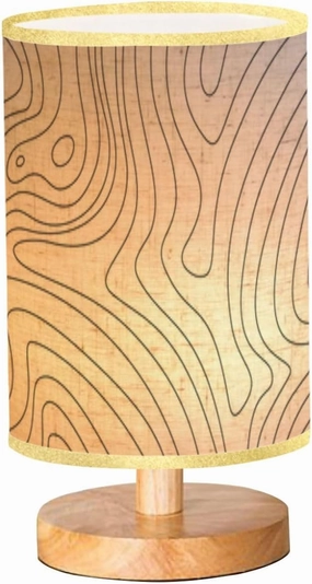 Bedside Desk Lamps, Minimalist abstract wavy topographic contour contour lines Topographic map Nightstand lamps, Small Table Lamp for Nursery Girls Kids Bedroom Classroom Living Room Dorm Decor