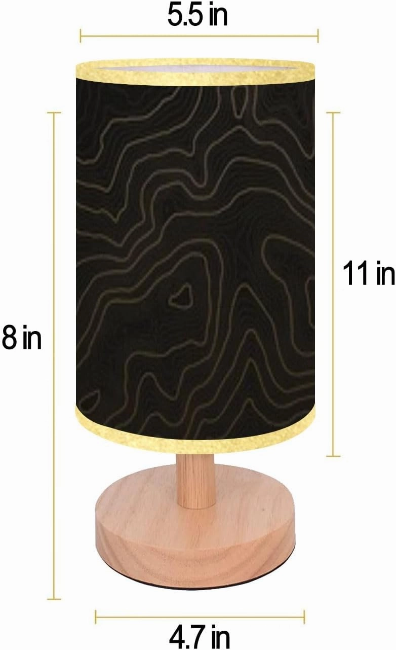 Bedside Desk Lamps, Minimalist Background topographic map map elevation Geographic line mountain Nightstand lamps, Small Table Lamp for Nursery Girls Kids Bedroom Classroom Living Room Dorm Decor