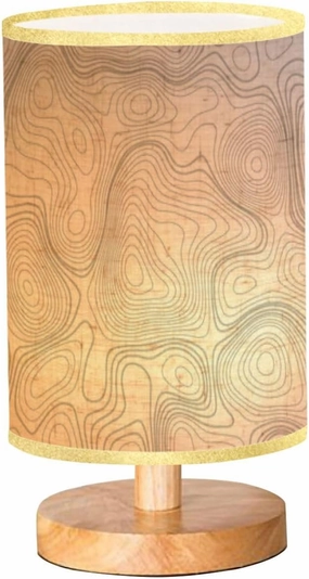 Bedside Desk Lamps, Minimalist Topographic map patterns topography line map Vintage outdoors style Nightstand lamps, Small Table Lamp for Nursery Girls Kids Bedroom Classroom Living Room Dorm Decor