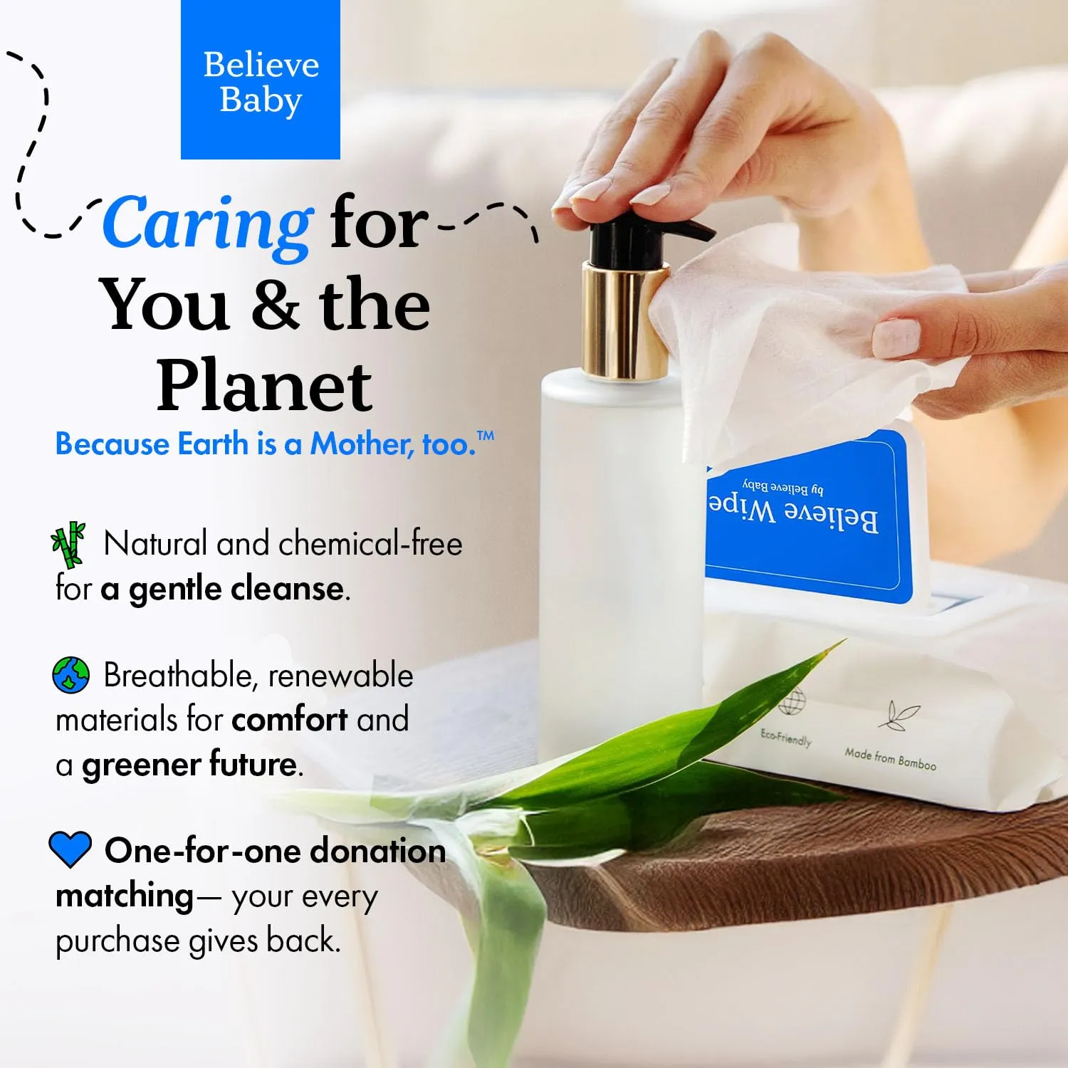 Believe Makeup Remover Wipes 80pc x 4 Packs - Bamboo Viscose Unscented Wipes for Women Cleansing, Disposable Make Up Wipes Remover, Face Cleansing Wipes, Makeup Wipes for Women, Gentle and Compostable