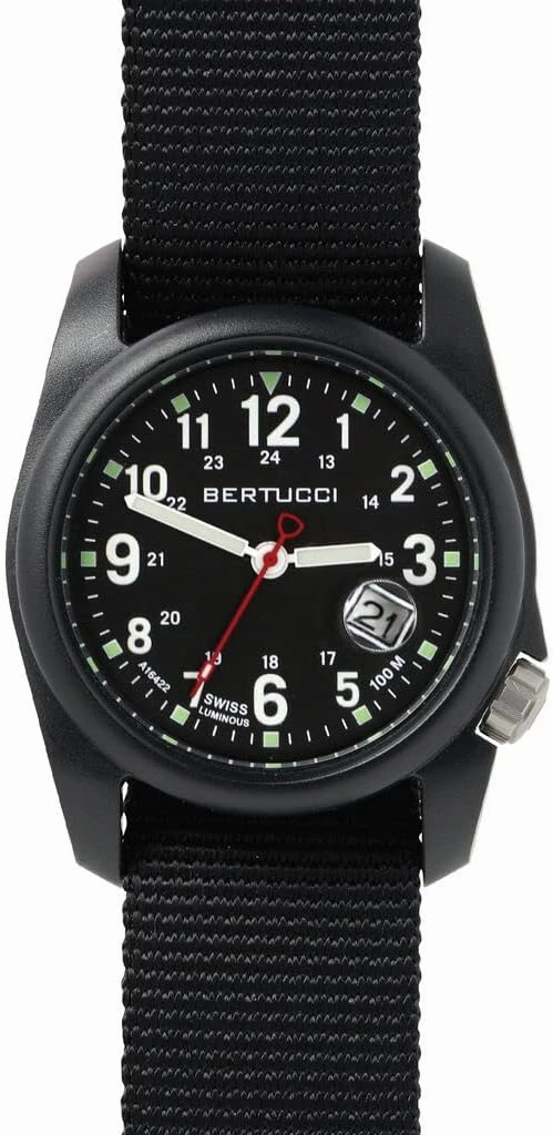 Bertucci Dx3 Super - Black Dial / Black Case- 95 Black Nylon Band