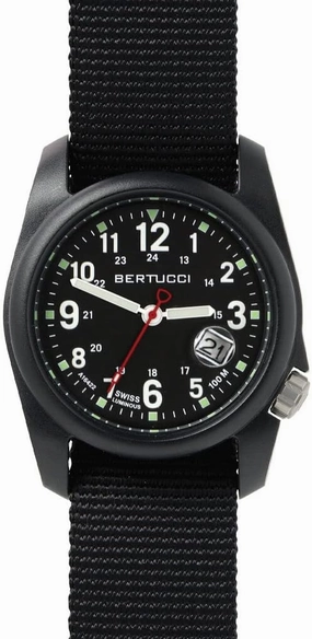 Bertucci Dx3 Super - Black Dial / Black Case- 95 Black Nylon Band
