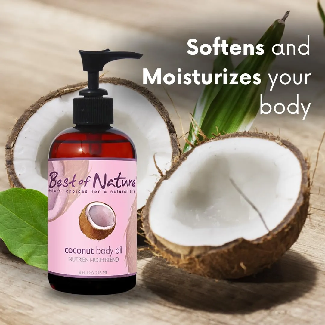 Best of Nature 100% Pure Fractionated Coconut Oil - Liquid MCT Massage & Body Oil, Unscented Moisturizer for Hair, Skin, Face, Aromatherapy Carrier for Essential Oils, 8 oz