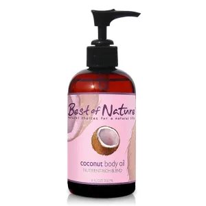 Best of Nature 100% Pure Fractionated Coconut Oil - Liquid MCT Massage & Body Oil, Unscented Moisturizer for Hair, Skin, Face, Aromatherapy Carrier for Essential Oils, 8 oz