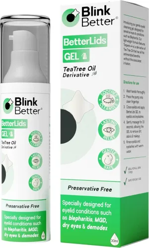 BetterLids Eyelid Cleansing Gel – Gentle Centella & Tea Tree Extract Cleanser – Refreshes & Cleanses for Daily Eyelid Care – Preservative-Free – 1.06 oz