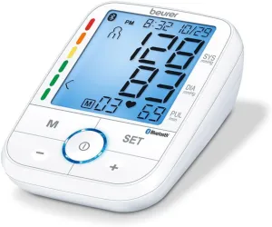 Beurer BM67 Upper Arm Blood Pressure Monitor, Large Cuff, Automatic & Digital, XL LCD Display, Bluetooth with App, Home Use BP Machine Kit | Patented Technology, White
