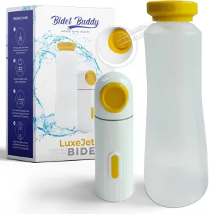 BIDET BUDDY® LuxeJet Portable Bidet for Travel | 300ml/min Flow | 450mAh Battery | 350ML Bottle | IPX7 Waterproof | USB-C Charging | Gentle & Safe for Postpartum & Babies with Soft Pressure