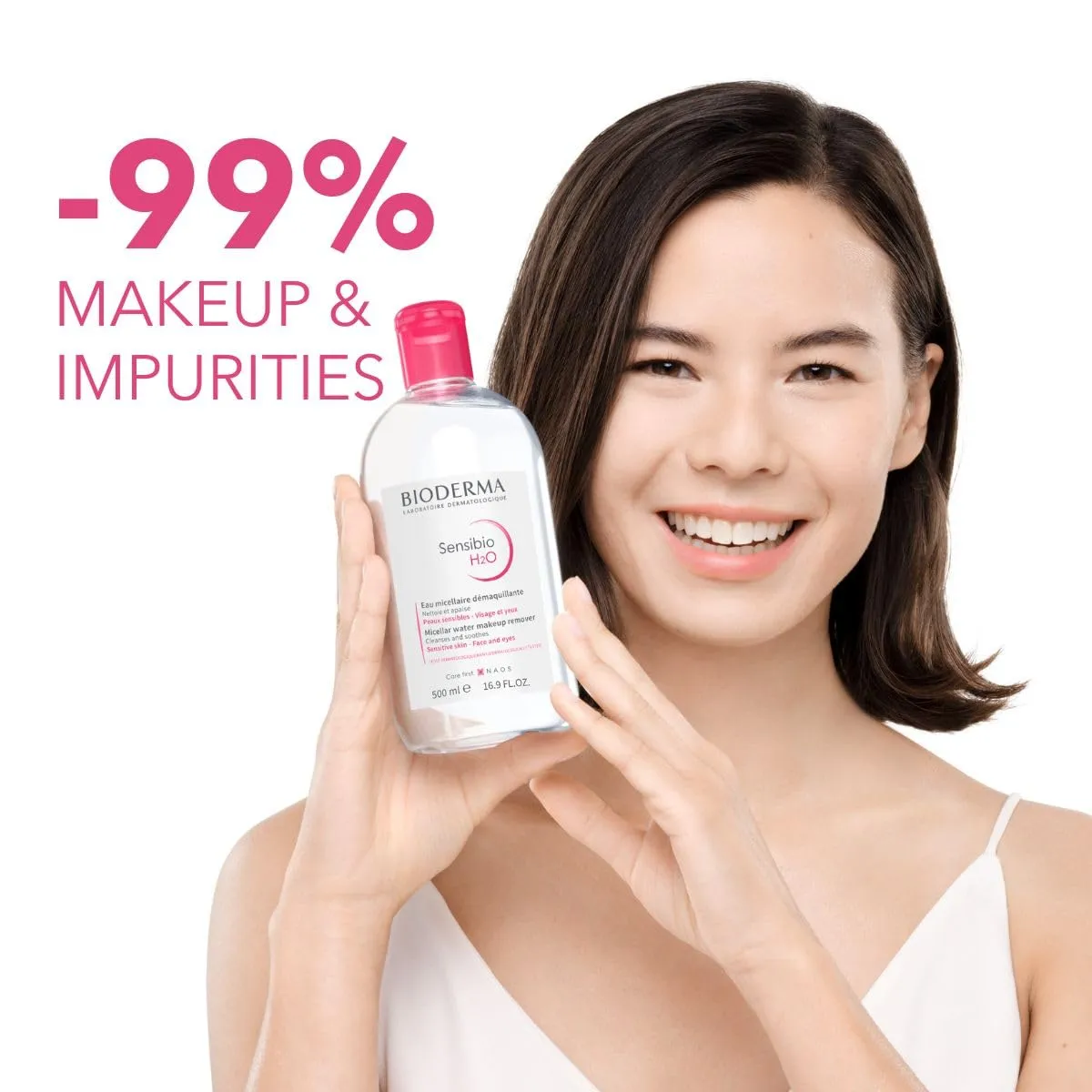 Bioderma - Sensibio - H2O Micellar Water - Makeup Remover Cleanser - Face Cleanser for Sensitive Skin