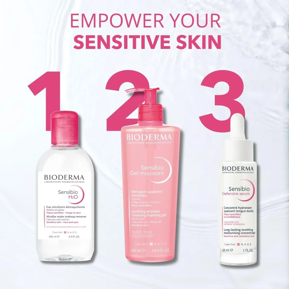 Bioderma - Sensibio - H2O Micellar Water - Makeup Remover Cleanser - Face Cleanser for Sensitive Skin