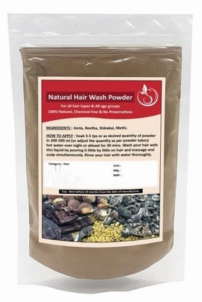 BK Herbals Natural Hair Wash Powder Natural Hair Shampoo With Herbal Amla Reetha Shikakai And Methi Dana Powder For Men & Women, Totally Organic | Hair Growth | Reduce Hair Fall & Dandruff(100 g)