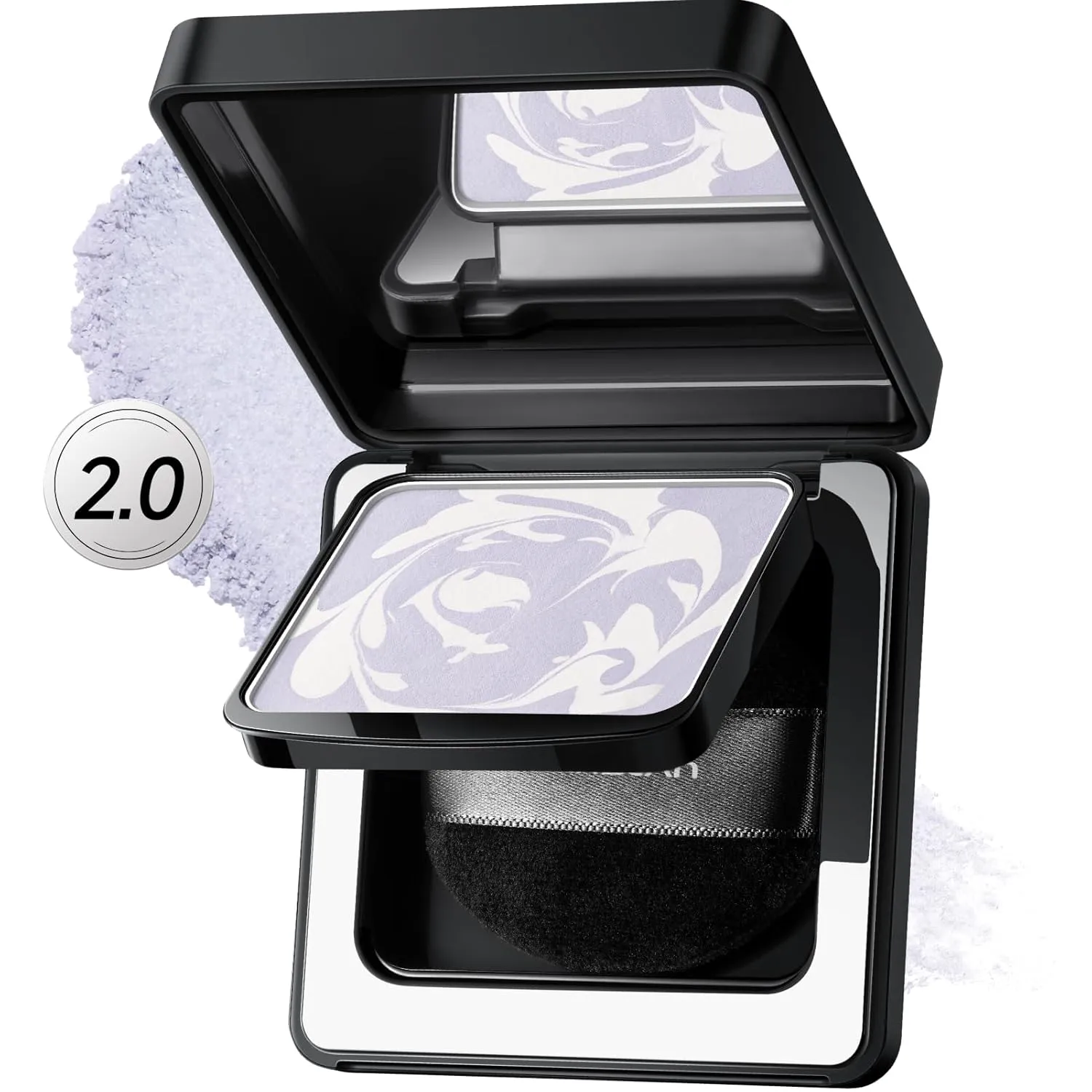 Black Magnet Soft Focus Powder, Waterproof Translucent Pressed Setting Powder, 24H Longlasting Talc-Free Face Powder, Oil Control Compact Makeup,01 Blue Purple For Dry&Com Skin, 0.28Oz