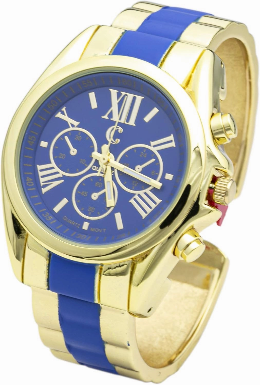 Blekon Collections Womens Analog Quartz 36mm Case Colored Stripe Bangle Watch