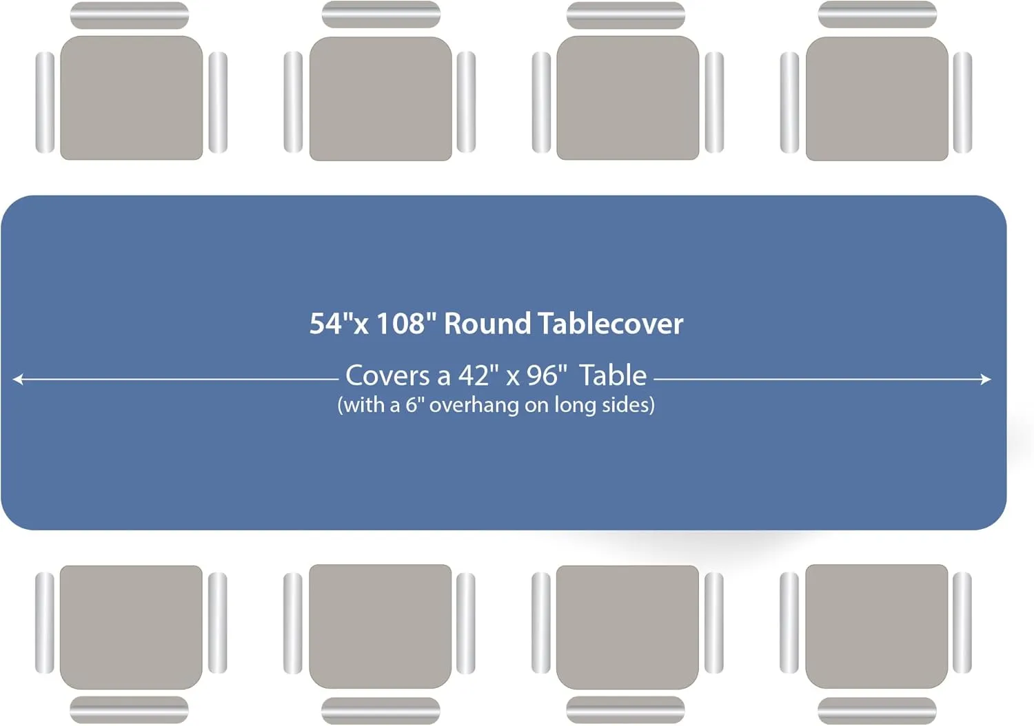 Blue Disposable Plastic Tablecloth for Rectangle Tables (12 Pack) Premium Decorative Table Cloths for Parties, Events & Weddings, Indoors & Outdoors, 54 x 108 inches, Plastic Table Cover