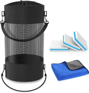 Boat Accessories for Men, 14-Gallon Reusable Boat Trash Bag with 3 Boat Scuff Erasers & Quick-Dry Towel, Boating Gift Box for Boat Owner, Fishermen
