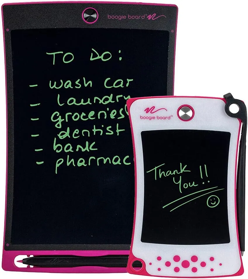 Boogie Board Jot Starter Kit with Jot Reusable Writing Tablet (8.5 in) and Jot Pocket Reusable Notepad (4.5 in), Pink
