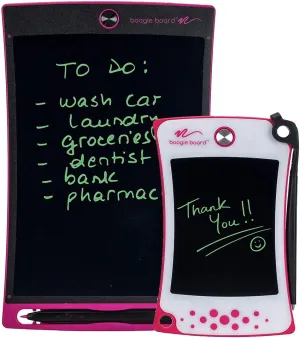Boogie Board Jot Starter Kit with Jot Reusable Writing Tablet (8.5 in) and Jot Pocket Reusable Notepad (4.5 in), Pink