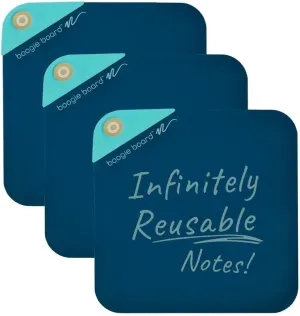 Boogie Board VersaNotes Expansion Pack, Cobalt Blue - Reusable Dry-Erase Sticky Note Alternative 3-Pack for Home and Office, 4x4 Writing Surface with Instant Erase (VersaPen Stylus Not Included)