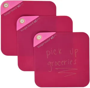Boogie Board VersaNotes Expansion Pack, Ruby Pink - Reusable Dry-Erase Sticky Note Alternative 3-Pack for Home and Office, 4x4 Writing Surface with Instant Erase (VersaPen Stylus Not Included)