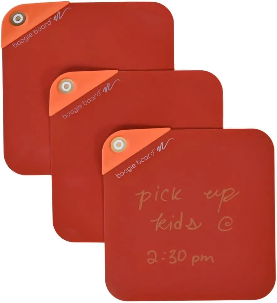Boogie Board VersaNotes Expansion Pack, Sunrise Orange - Reusable Dry-Erase Sticky Note Alternative 3-Pack for Home and Office, 4x4 Writing Surface with Instant Erase (VersaPen Stylus Not Included)
