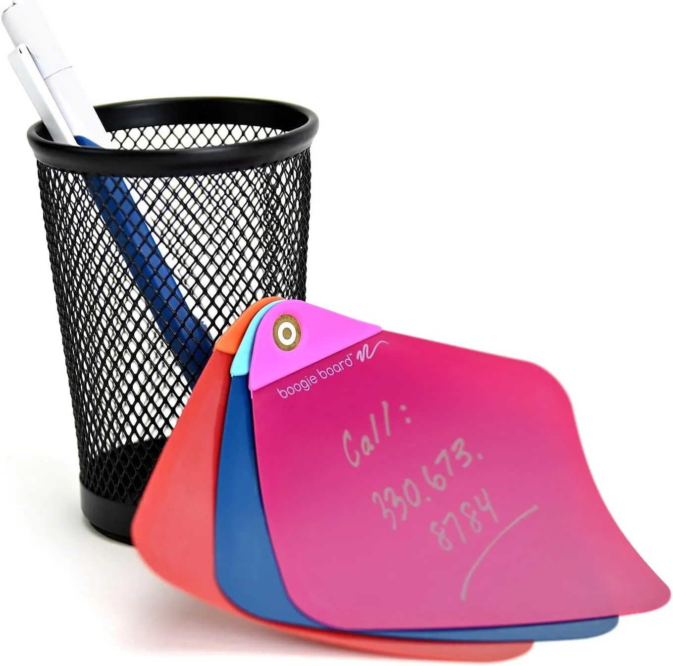 Boogie Board VersaNotes Starter Pack, Reusable 3-Pack 4x4 Dry-Erase and Sticky Note Alternative for Home and Office, Includes 3 VersaNotes, Magnetic Mounting Plates, Instant Erase, and VersaPen Stylus