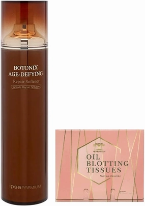BOTONIX Natural Age Defying Moistfull Age Defying Repairing Facial Toner - 200ml Bundled with 1 Pack Oil Absorbing Blotting Paper