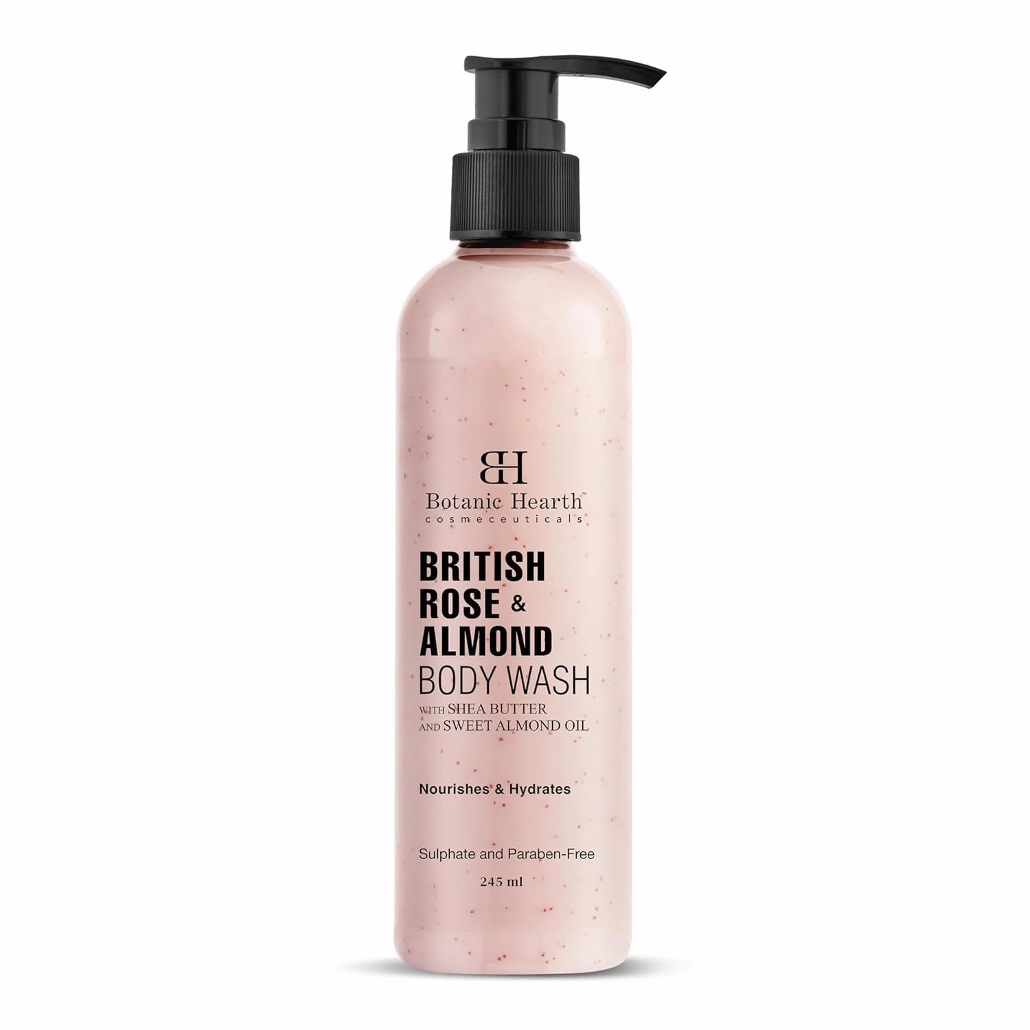 British Rose & Almond Body Wash with Shea Butter | Moisturizing Body Wash Shower Gel for Softer, Smoother Skin | Sulfate & Paraben Free | for Women & Men | 245ml