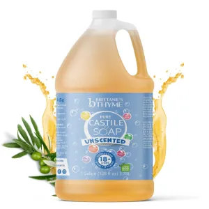Brittanie's Pure Organic Castile Liquid Olive Oil Soap Refill, 1 Gallon | Face, Body Wash, Dishes, Pets & Laundry | Vegan & Gluten Free Non-GMO
