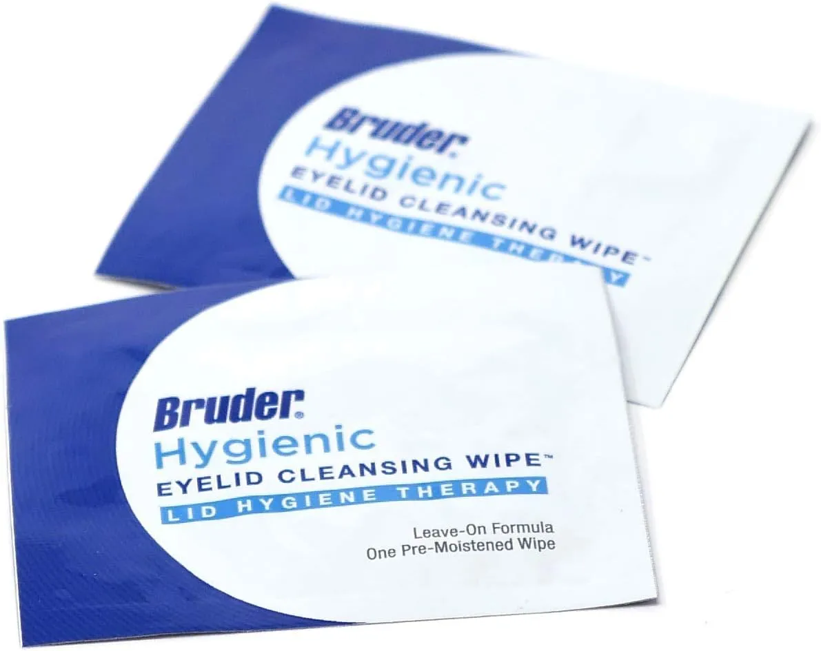 Bruder Hygienic Eyelid Cleansing Wipes (Pack of 2) | Rinse-free Exfoliating Wipes Remove Excess Oil and Debris from Eyelids & Lashes | 30 Count Box